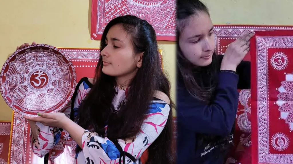 ऐपण लोककला को एक नया आयाम दे रही हैं अल्मोड़ा की प्रियंका भंडारी, दे रही है स्वरोजगार को बढ़ावा।