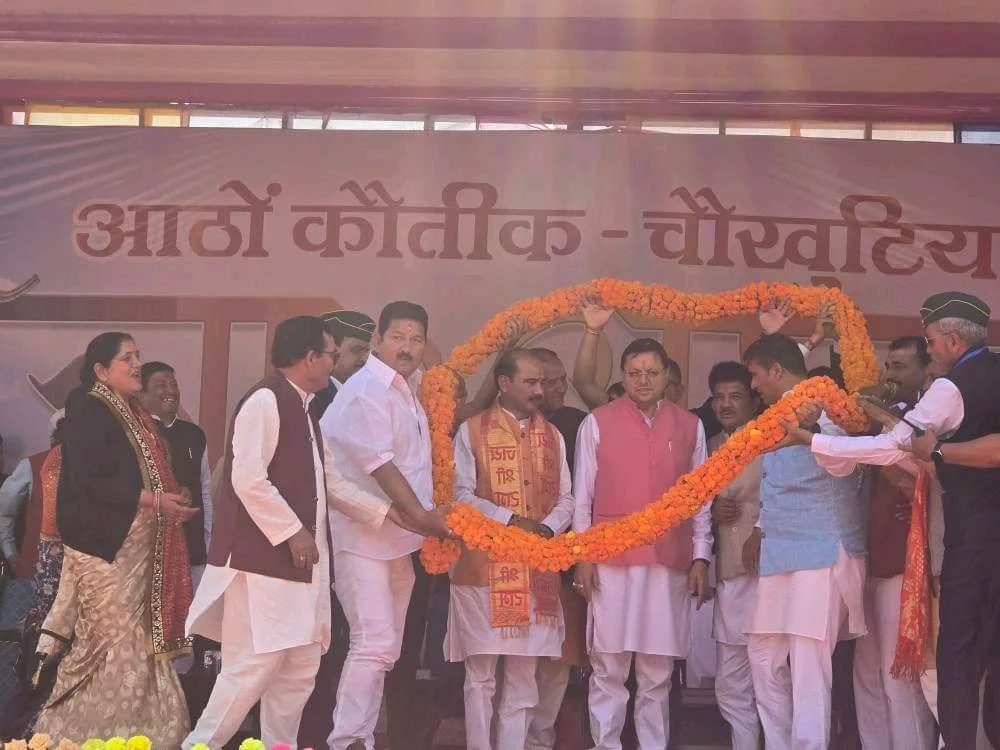 मुख्यमंत्री पुष्कर सिंह धामी पहुंचे अगनेरी मन्दिर चौखुटिया, किया चैत्राष्टमी मेले का शुभारंभ।