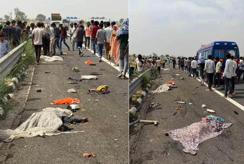 दिल्ली-मुंबई एक्सप्रेसवे पर भीषण हादसा, 6 सफाईकर्मियों की दर्दनाक मौत, 5 गंभीर