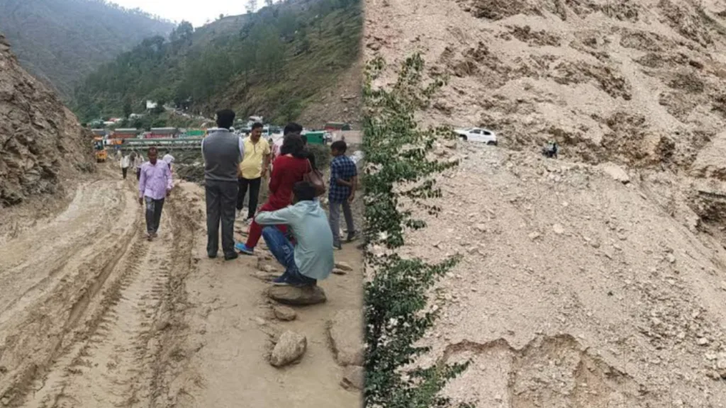 अल्मोड़ा के NH 109 में फिर दरकी पहाड़िया, भारी वाहनों में रोक के कारण जनपद अल्मोड़ा में बड़ी महंगाई।