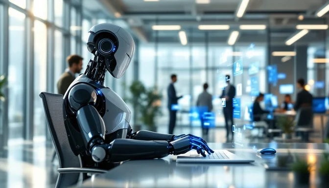 ai robot working in compony