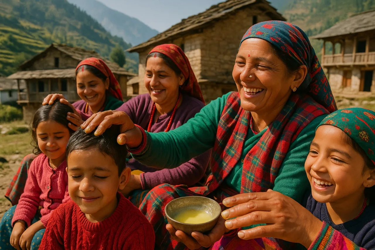 घी को अपने सर पर रखते है
