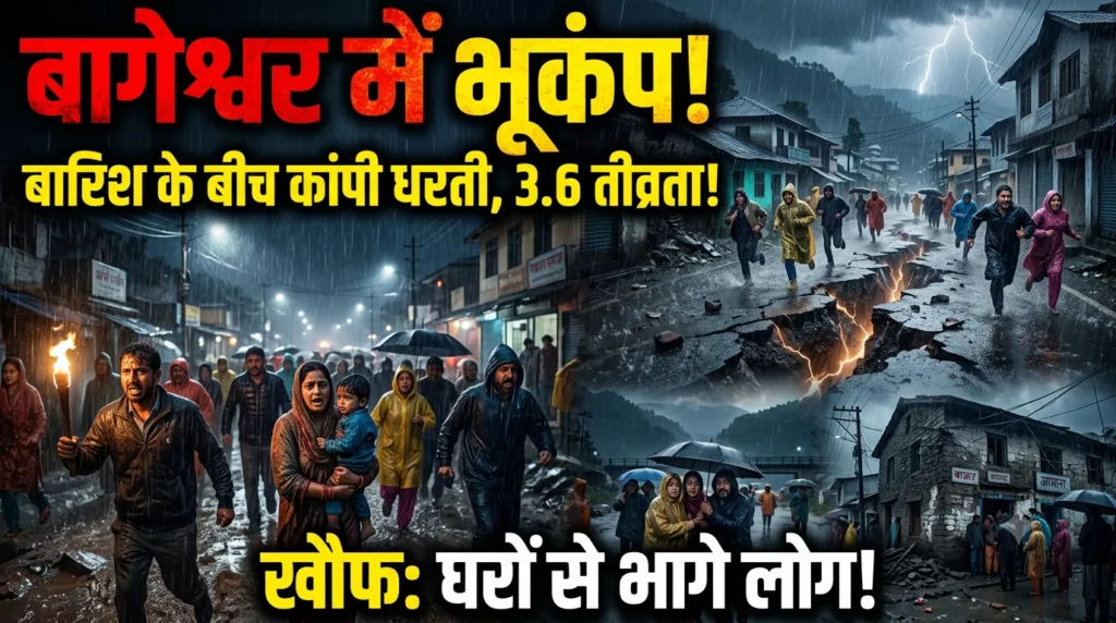 बारिश के बीच बागेश्वर में कांपी धरती, 3.6 तीव्रता के भूकंप से मची हलचल, घरों से बाहर निकले लोग